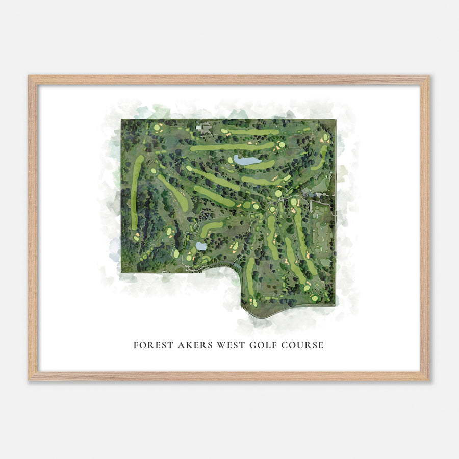 Print of Forest Akers West Golf Course Classic Map