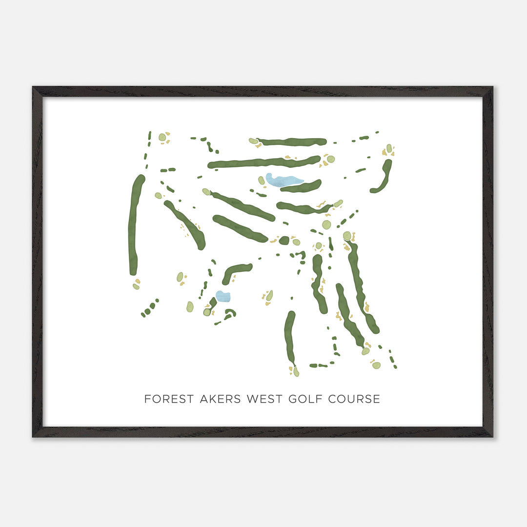 Print of Forest Akers West Golf Course Modern Map