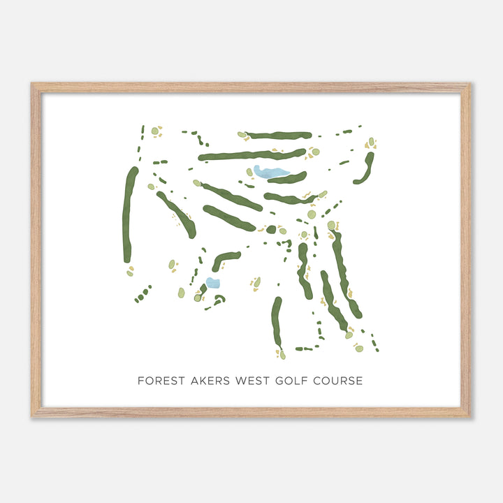 Print of Forest Akers West Golf Course Modern Map