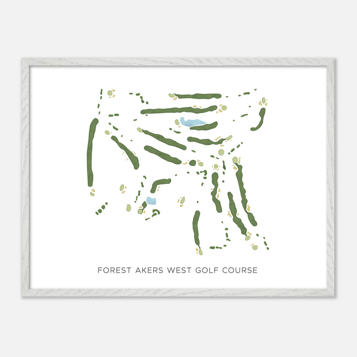 Print of Forest Akers West Golf Course Modern Map