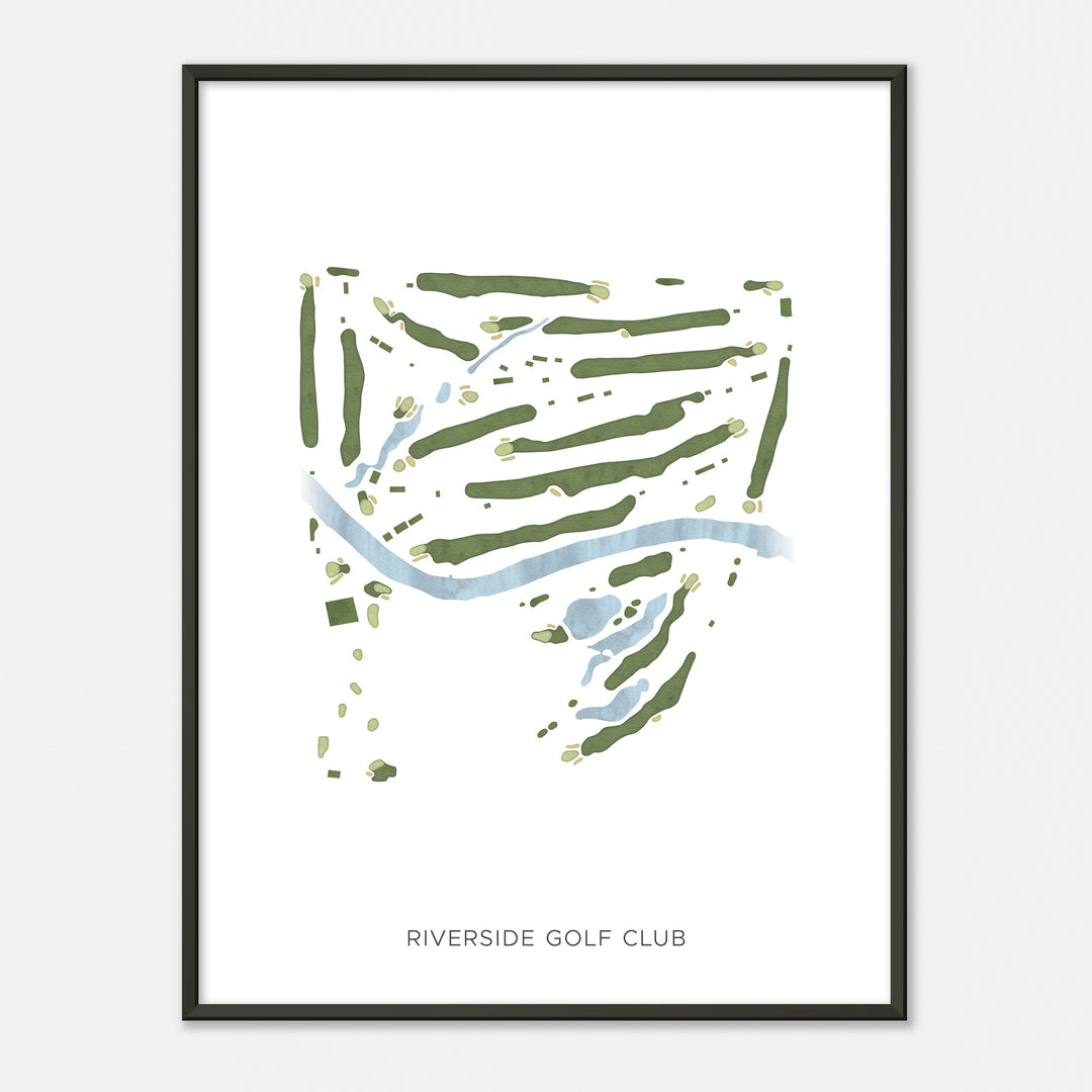 Print of Riverside Golf Club Modern Map