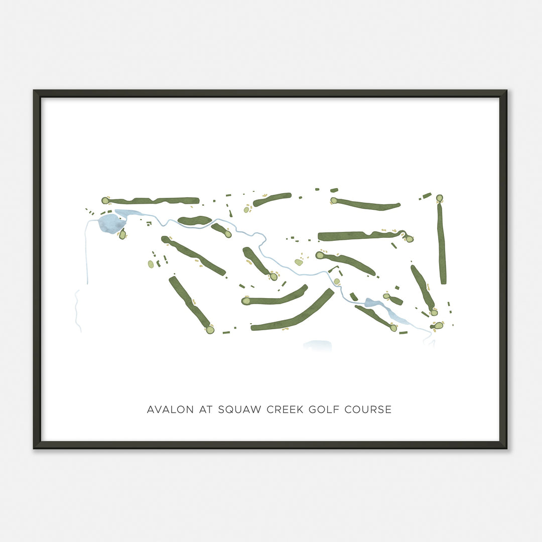 Print of Avalon At Squaw Creek Golf Course Modern Map