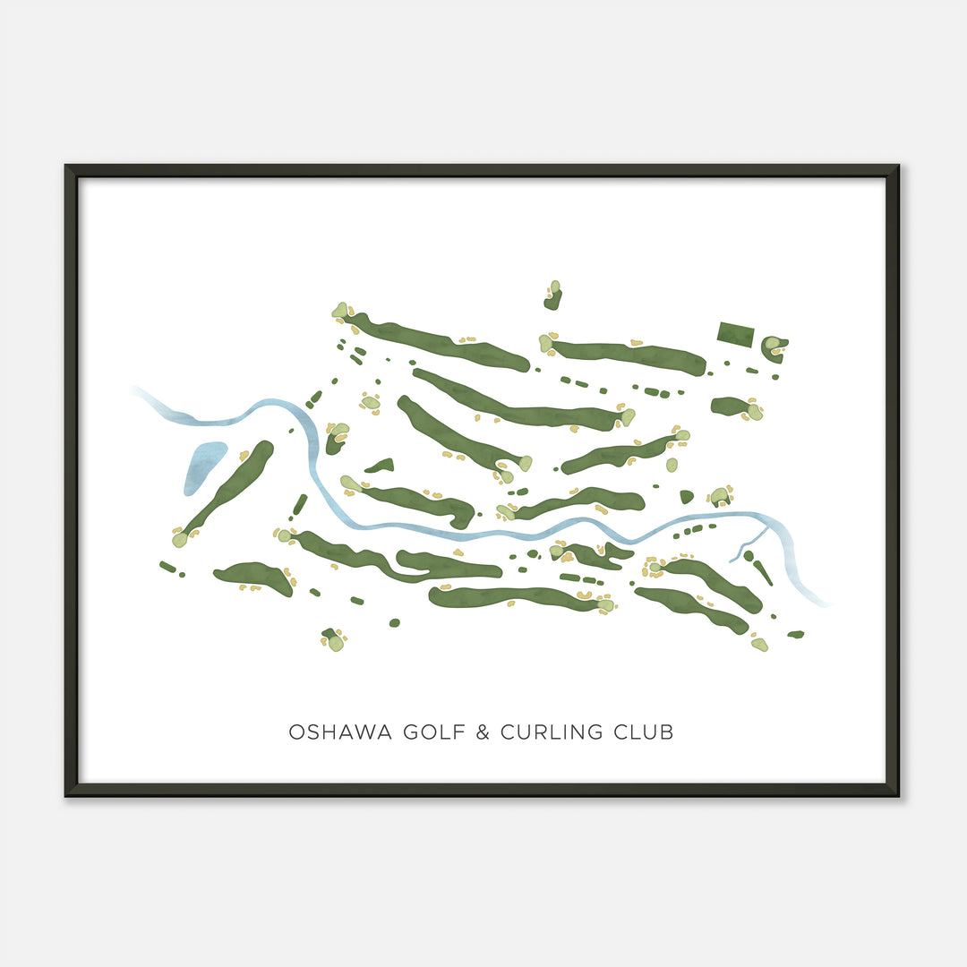 Print of Oshawa Golf & Curling Club Modern Map