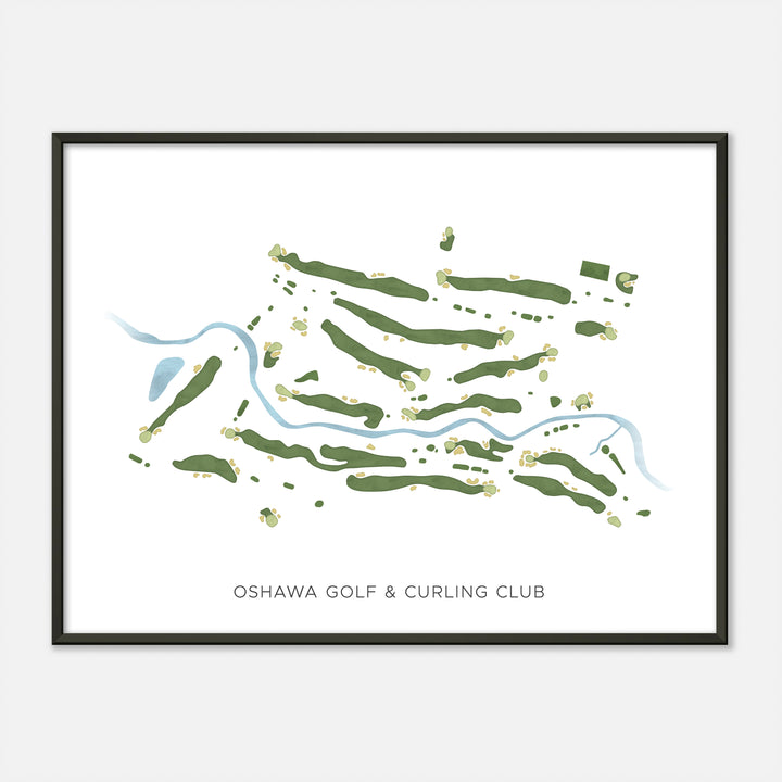 Print of Oshawa Golf & Curling Club Modern Map