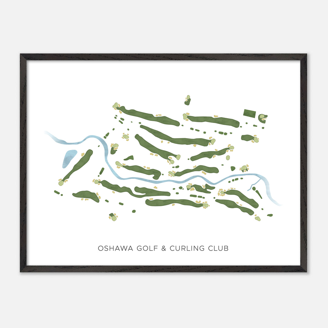 Print of Oshawa Golf & Curling Club Modern Map