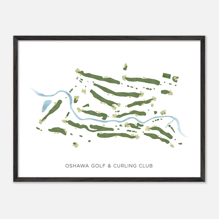 Print of Oshawa Golf & Curling Club Modern Map
