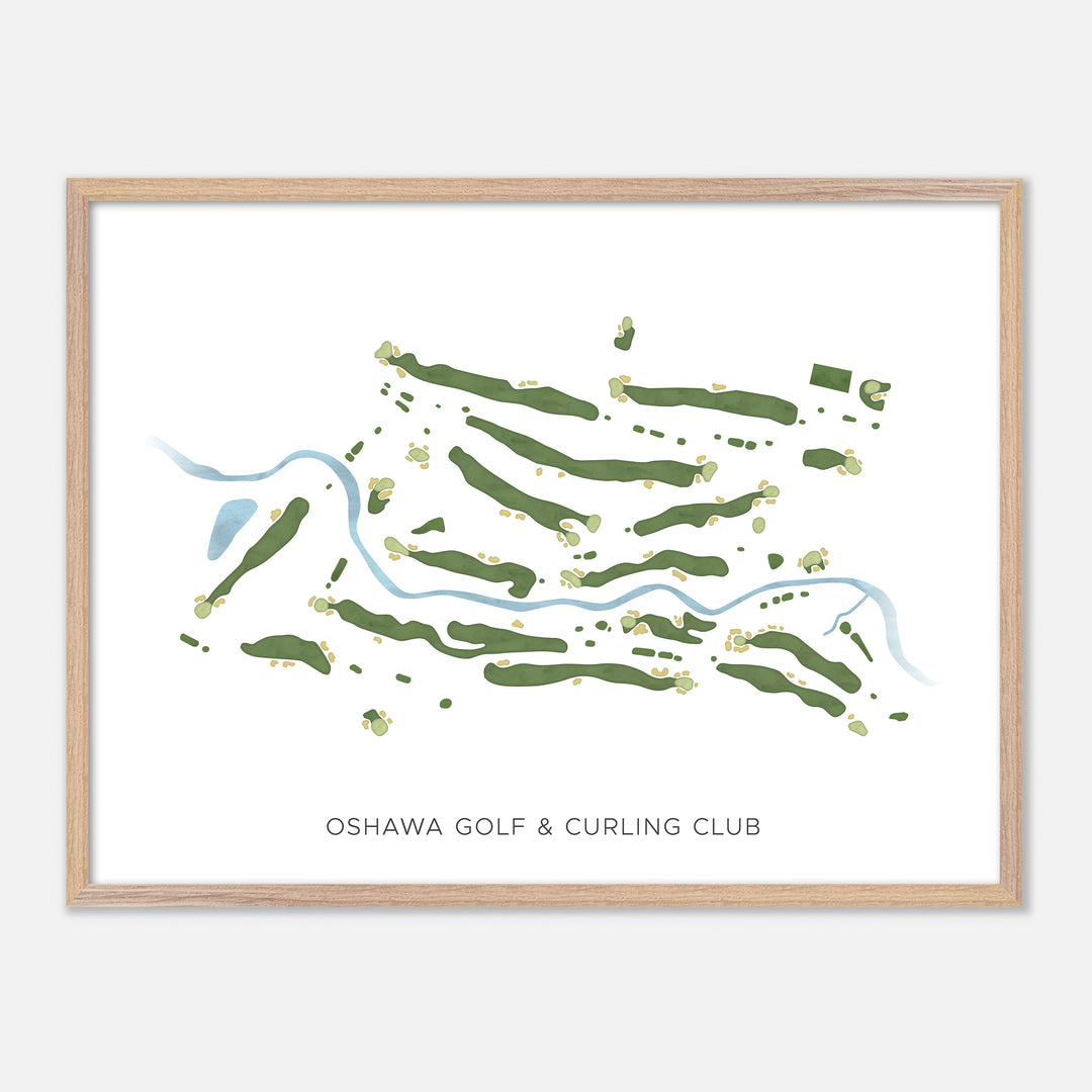 Print of Oshawa Golf & Curling Club Modern Map