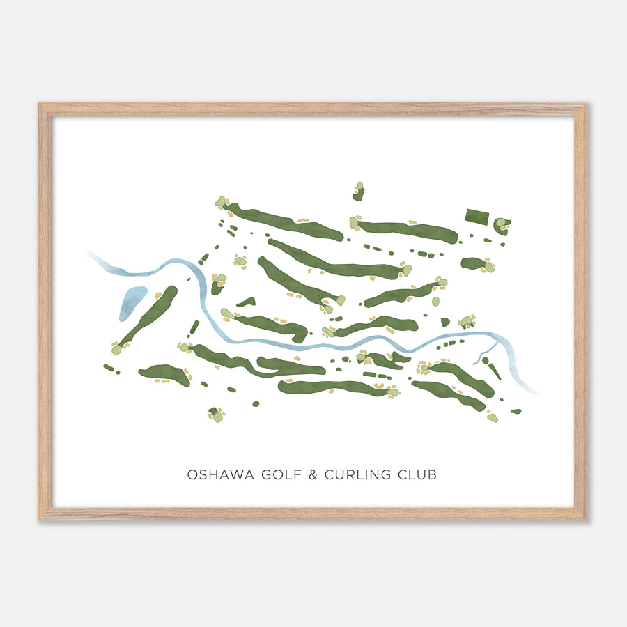 Print of Oshawa Golf & Curling Club Modern Map