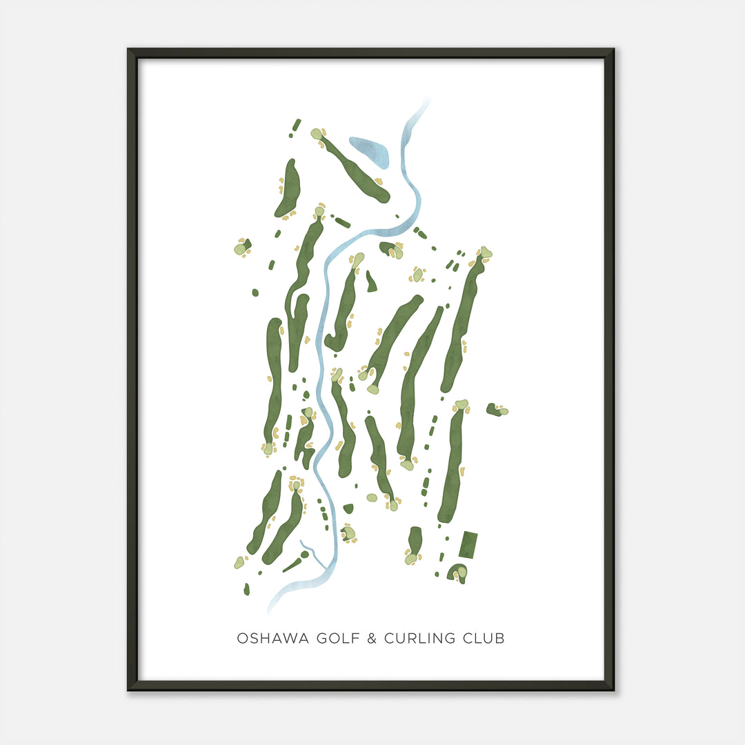 Print of Oshawa Golf & Curling Club Modern Map