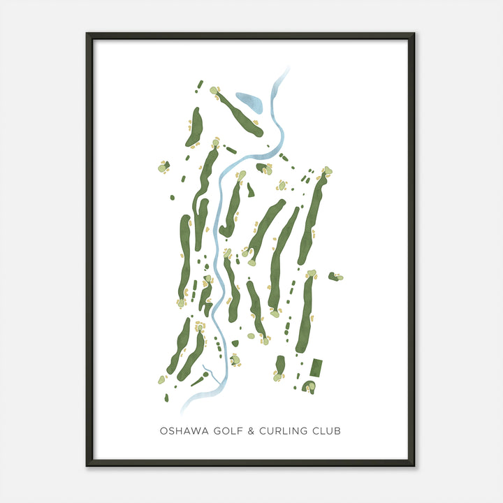 Print of Oshawa Golf & Curling Club Modern Map