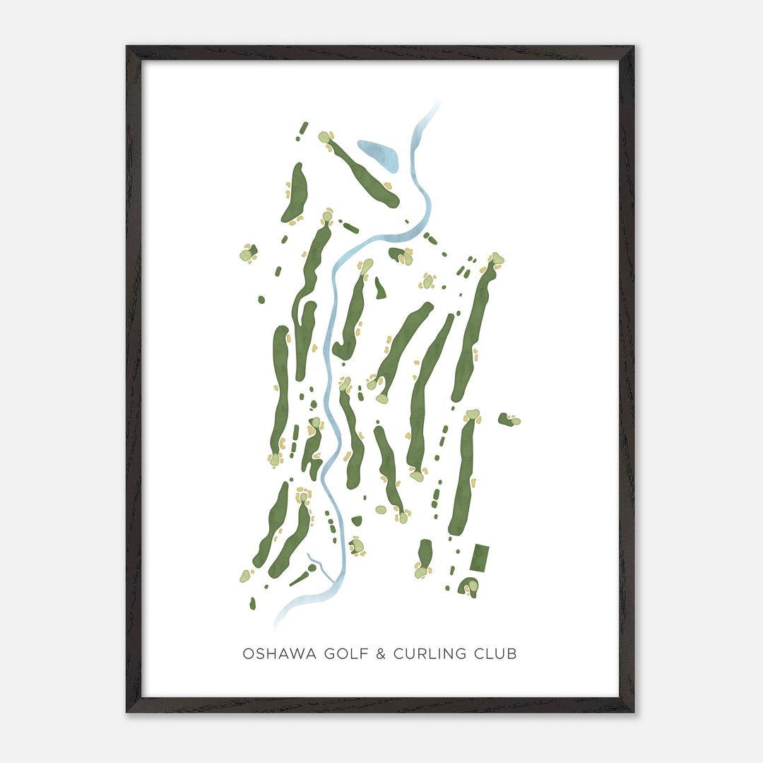 Print of Oshawa Golf & Curling Club Modern Map