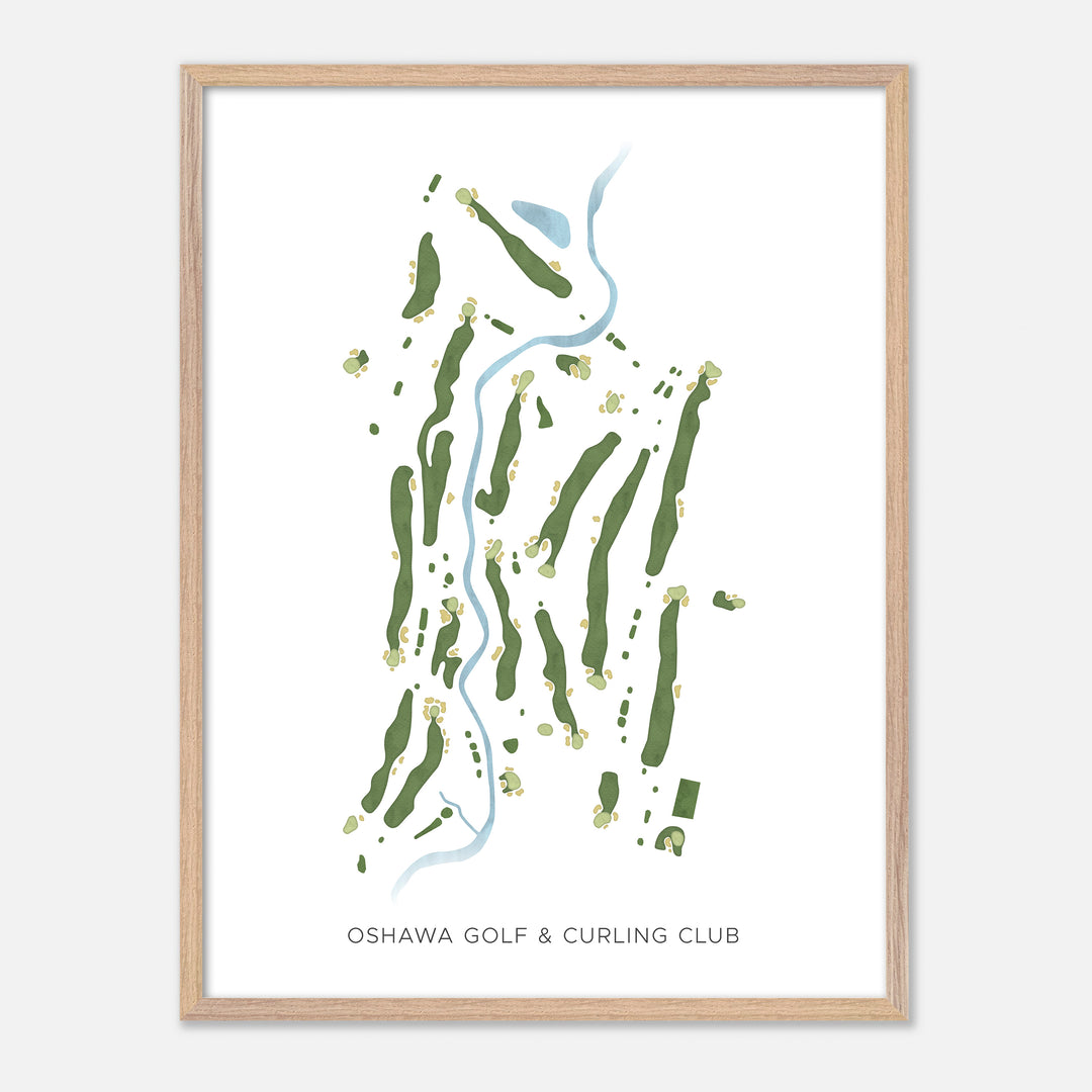 Print of Oshawa Golf & Curling Club Modern Map