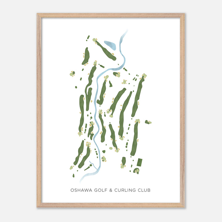 Print of Oshawa Golf & Curling Club Modern Map