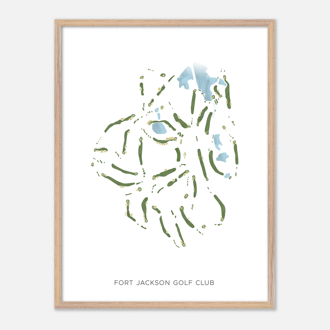 Print of Fort Jackson Golf Club Modern Map