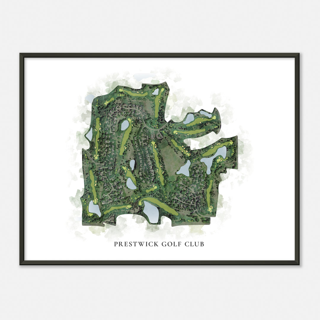 Print of Prestwick Golf Club Classic Map