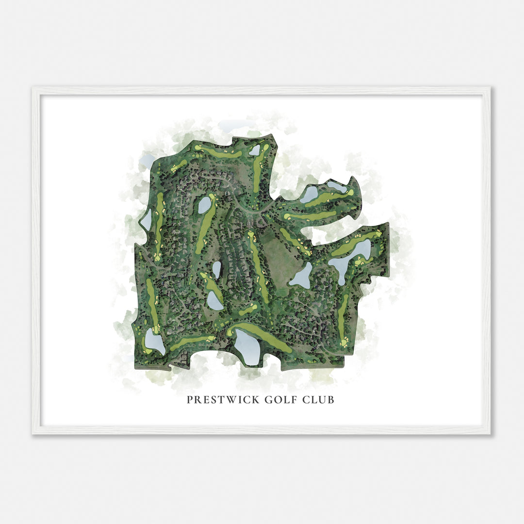 Print of Prestwick Golf Club Classic Map