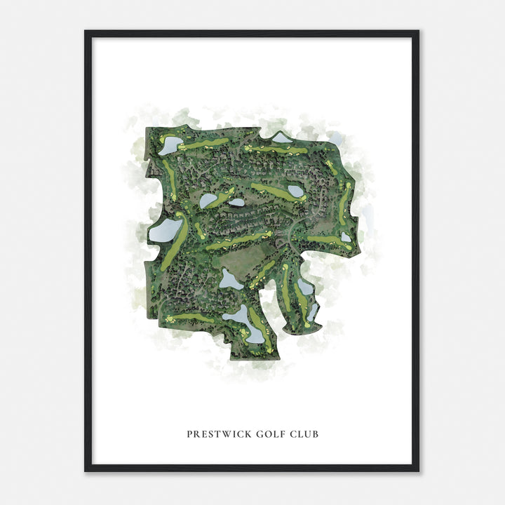 Print of Prestwick Golf Club Classic Map