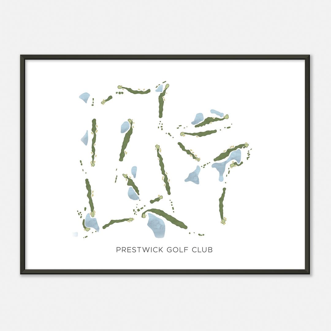 Print of Prestwick Golf Club Modern Map