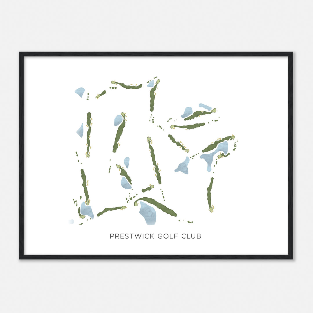 Print of Prestwick Golf Club Modern Map