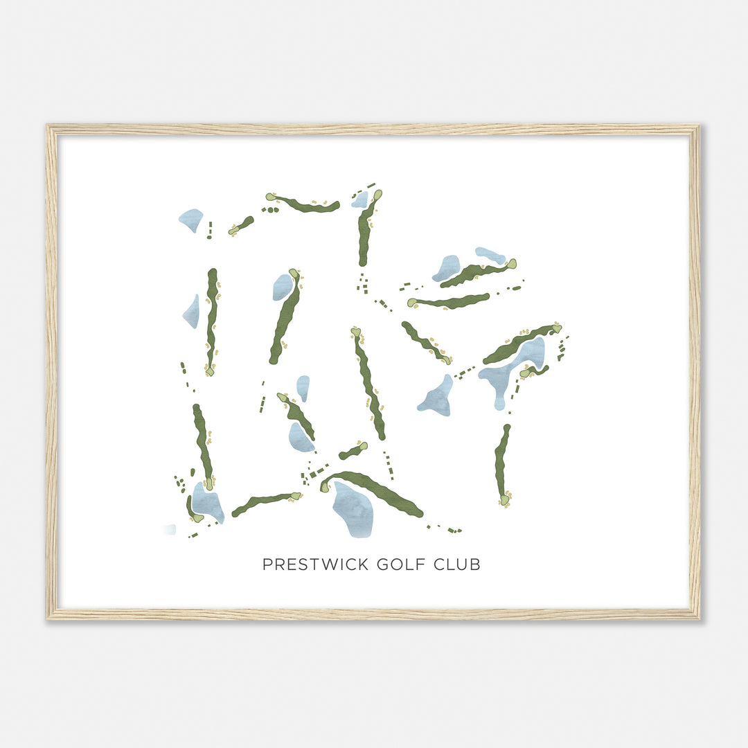 Print of Prestwick Golf Club Modern Map