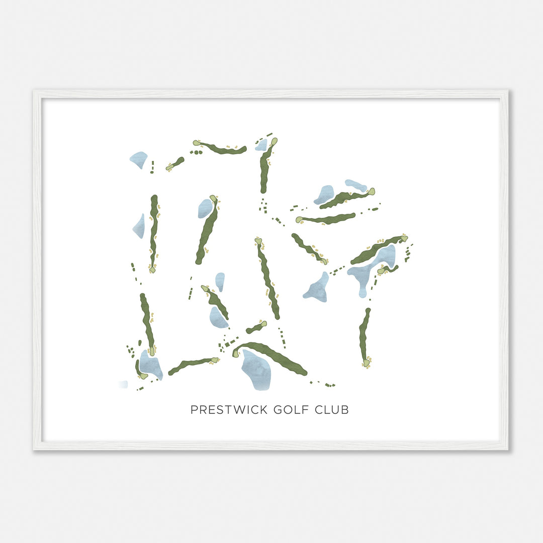 Print of Prestwick Golf Club Modern Map