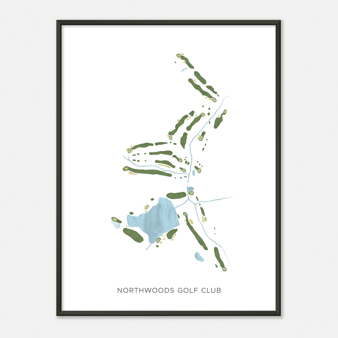 Print of Northwoods Golf Club Modern Map