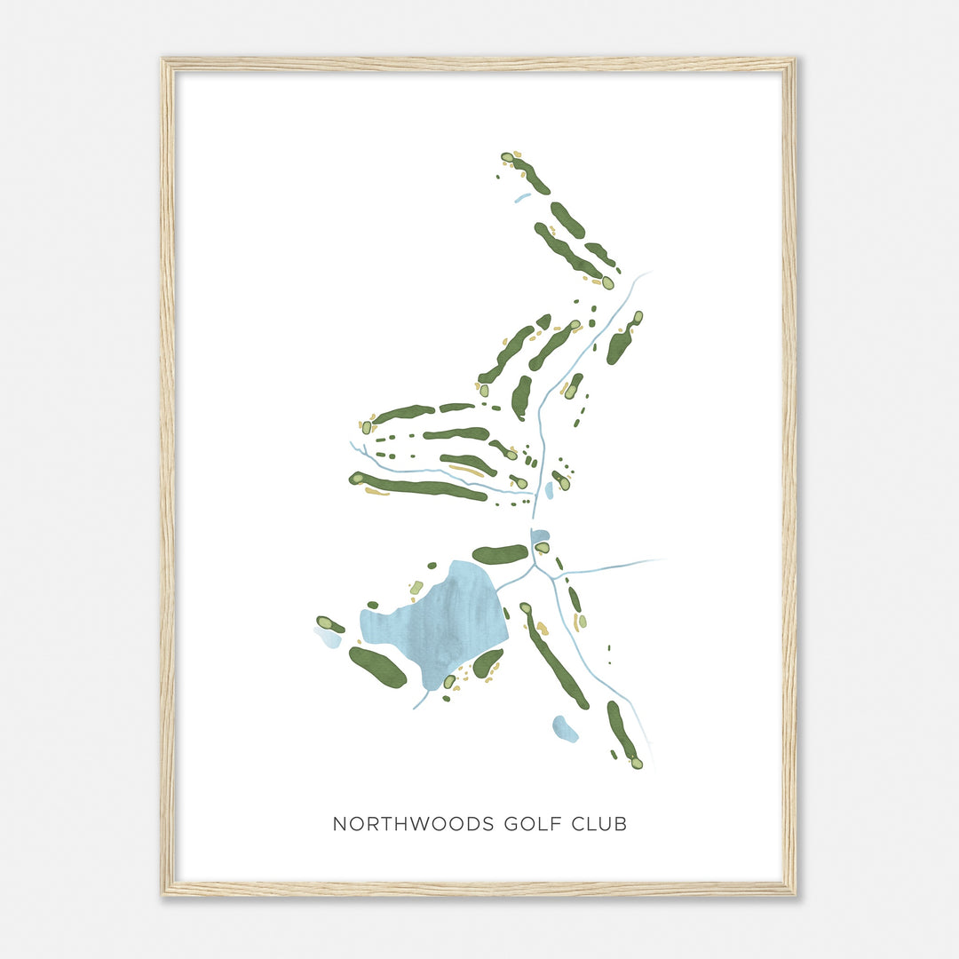 Print of Northwoods Golf Club Modern Map