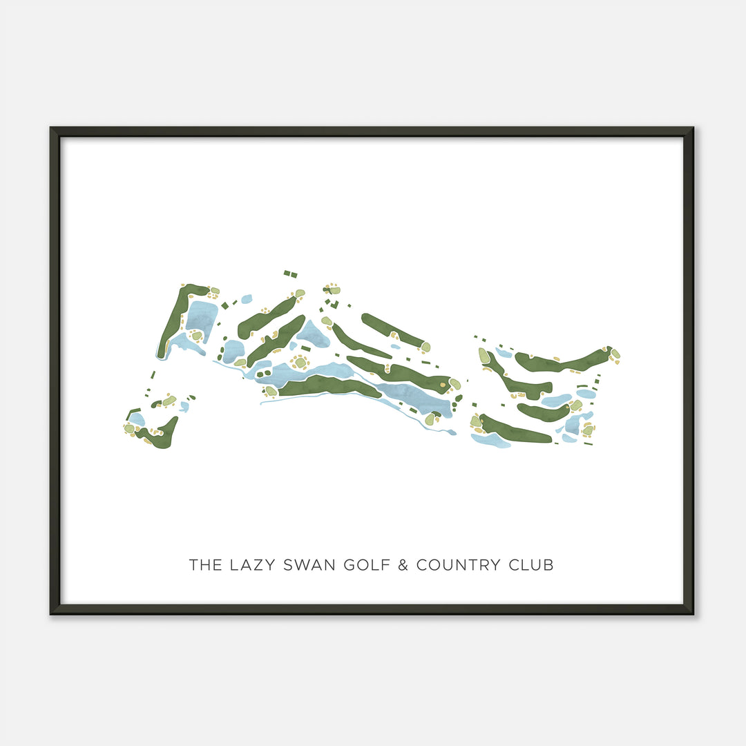 Print of The Lazy Swan Golf & Country Club Modern Map