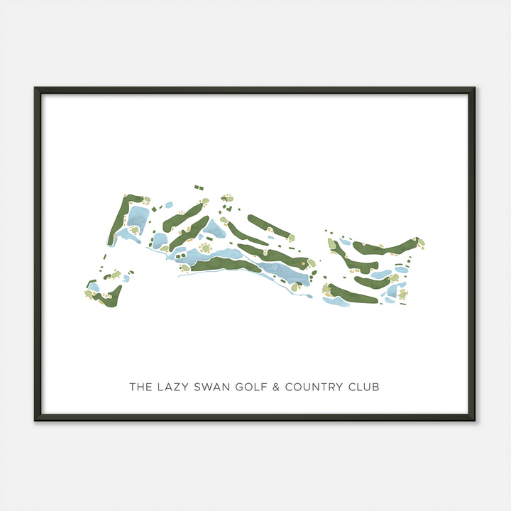 Print of The Lazy Swan Golf & Country Club Modern Map