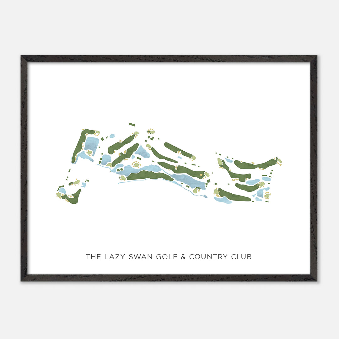 Print of The Lazy Swan Golf & Country Club Modern Map