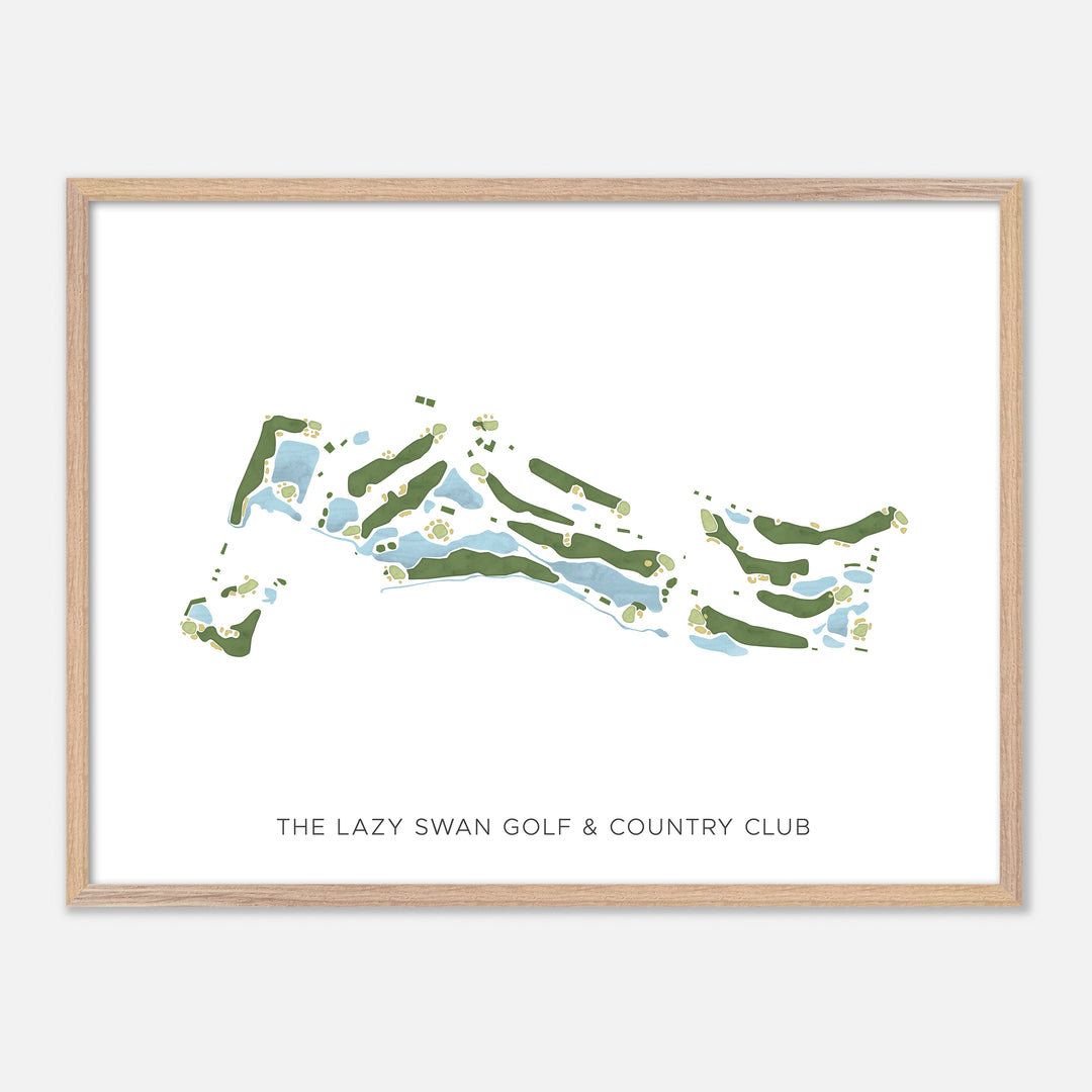 Print of The Lazy Swan Golf & Country Club Modern Map