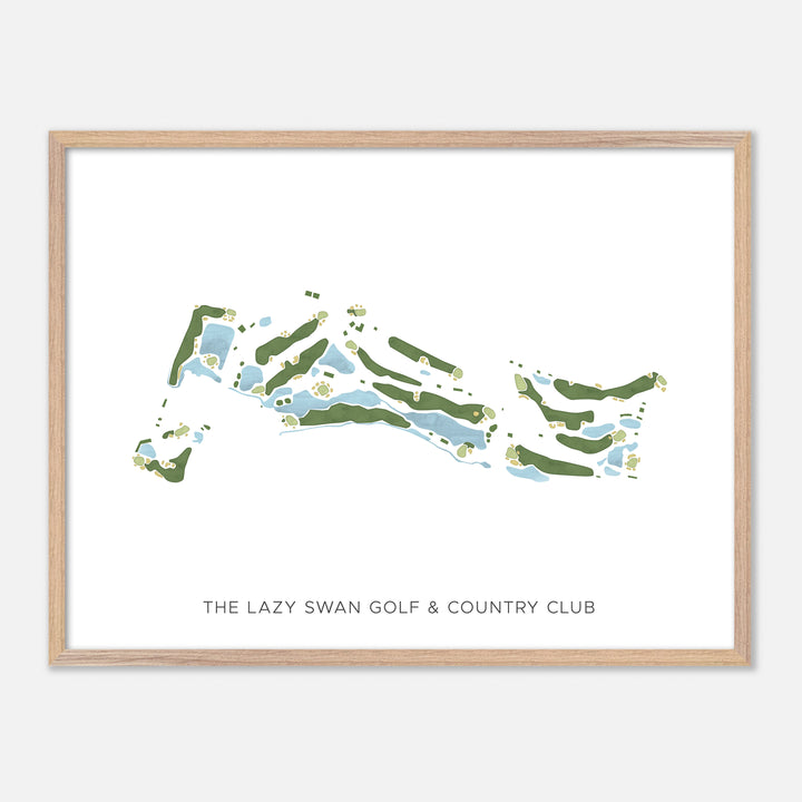 Print of The Lazy Swan Golf & Country Club Modern Map