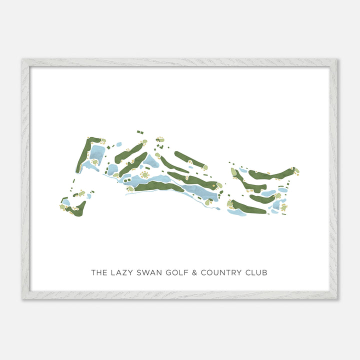Print of The Lazy Swan Golf & Country Club Modern Map