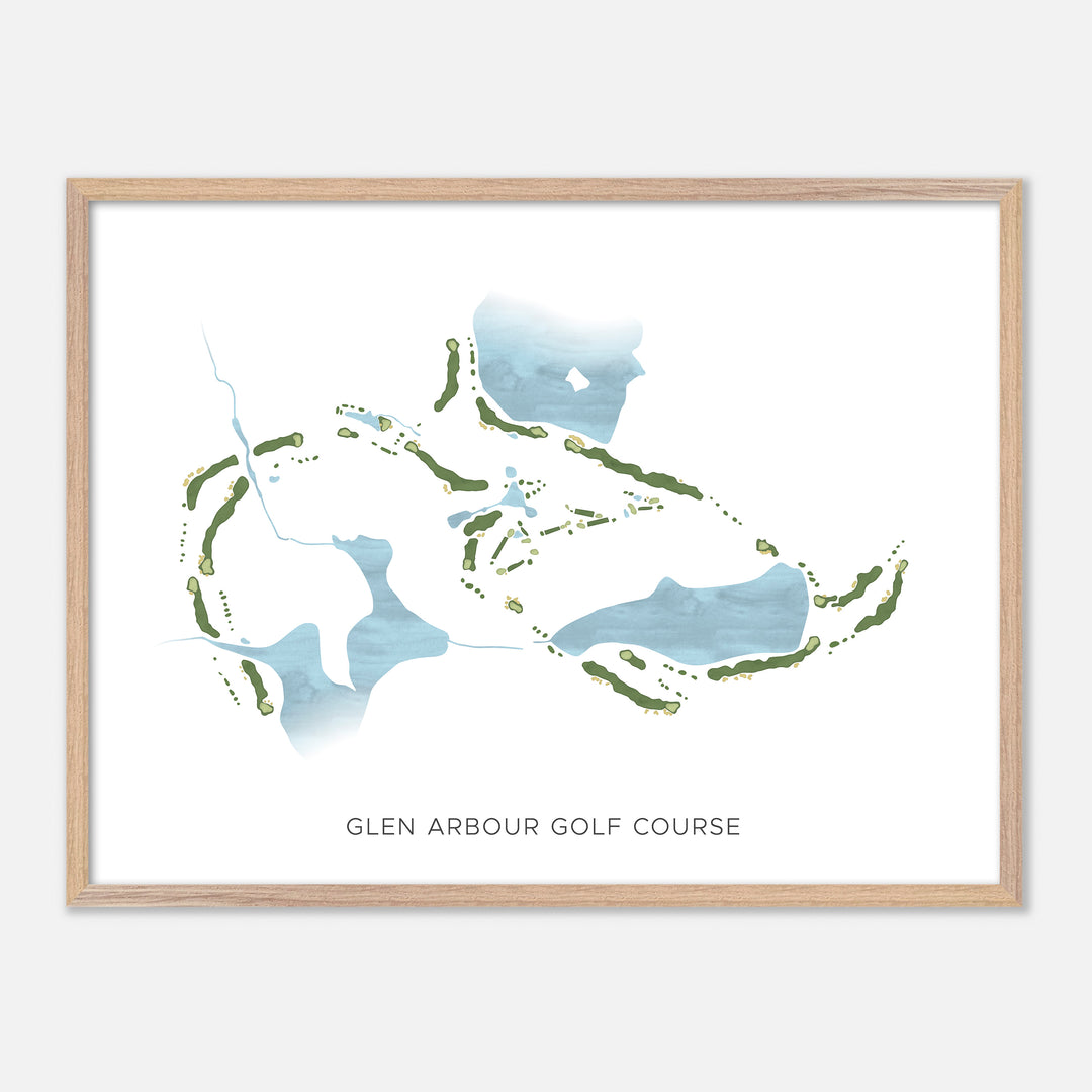 Print of Glen Arbour Golf Course Modern Map