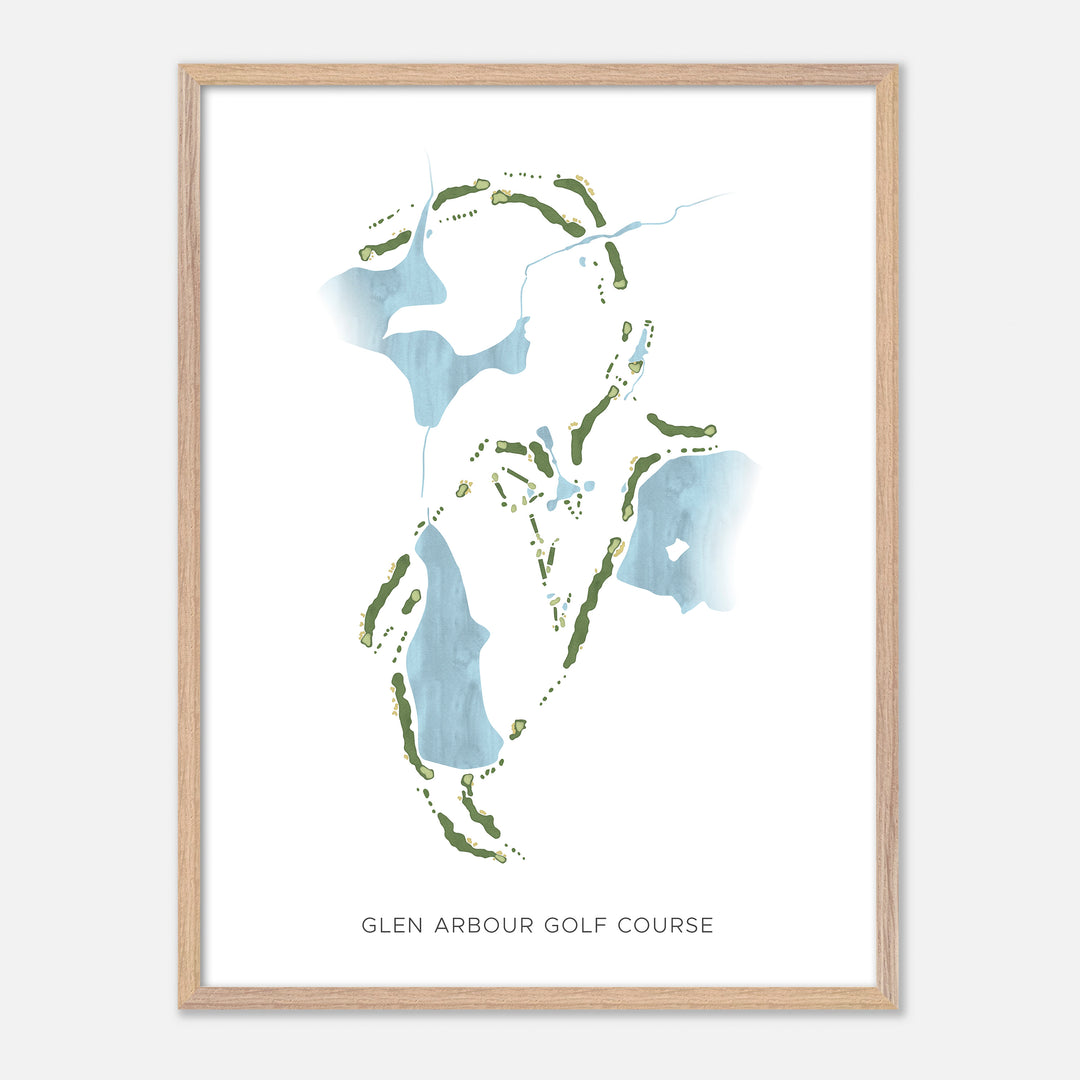 Print of Glen Arbour Golf Course Modern Map