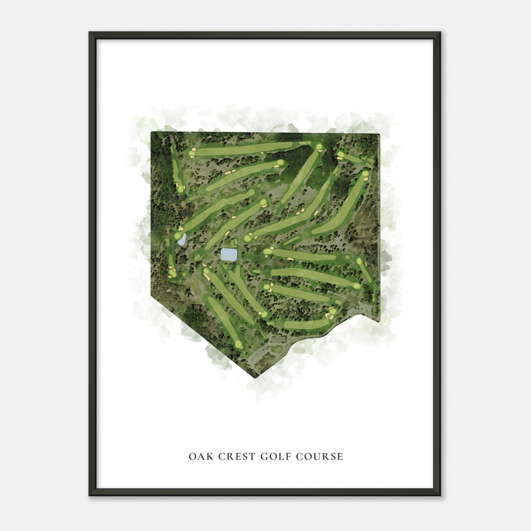 Print of Oak Crest Golf Course Classic Map