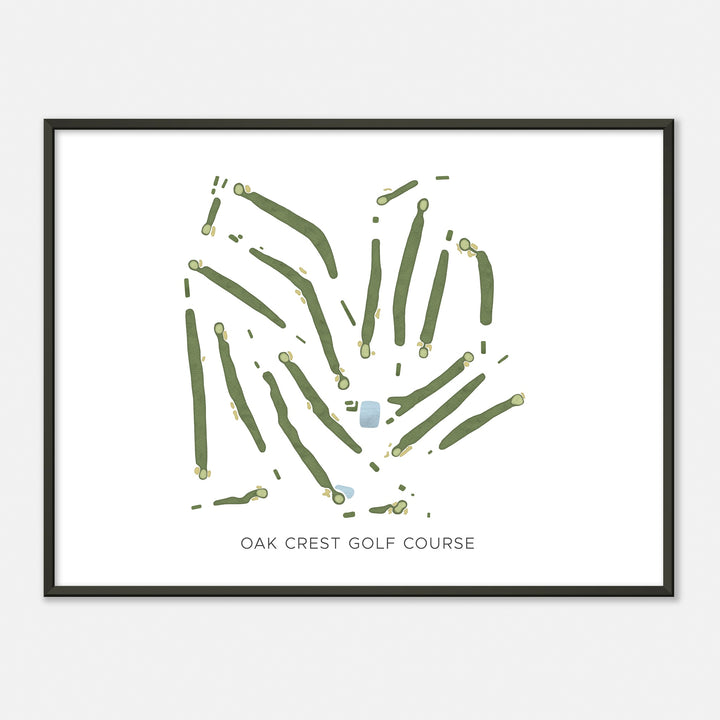 Print of Oak Crest Golf Course Modern Map