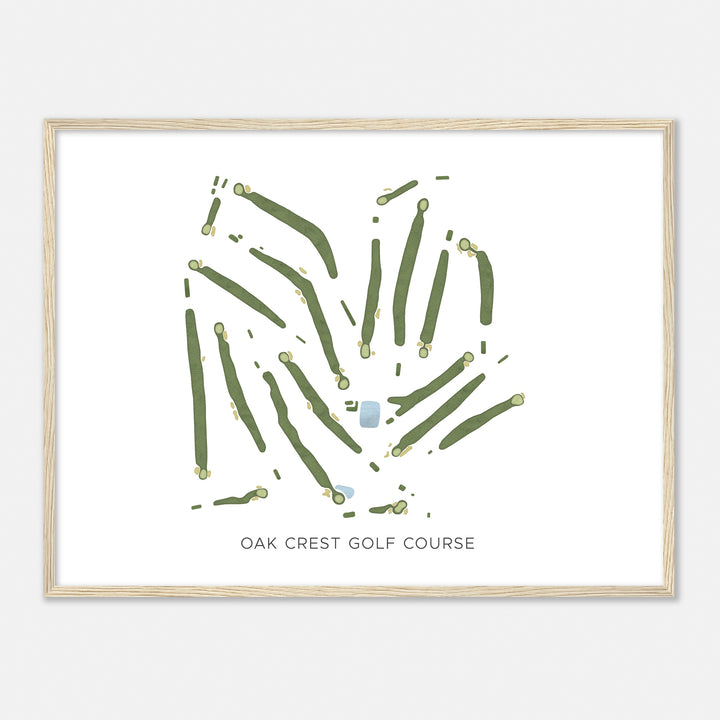 Print of Oak Crest Golf Course Modern Map