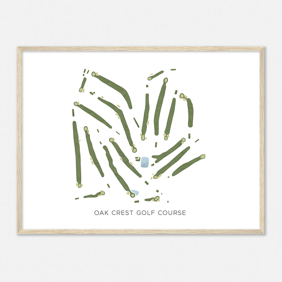 Print of Oak Crest Golf Course Modern Map