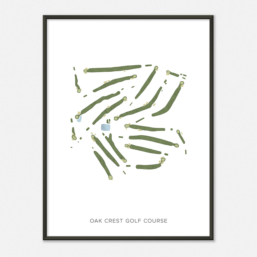 Print of Oak Crest Golf Course Modern Map