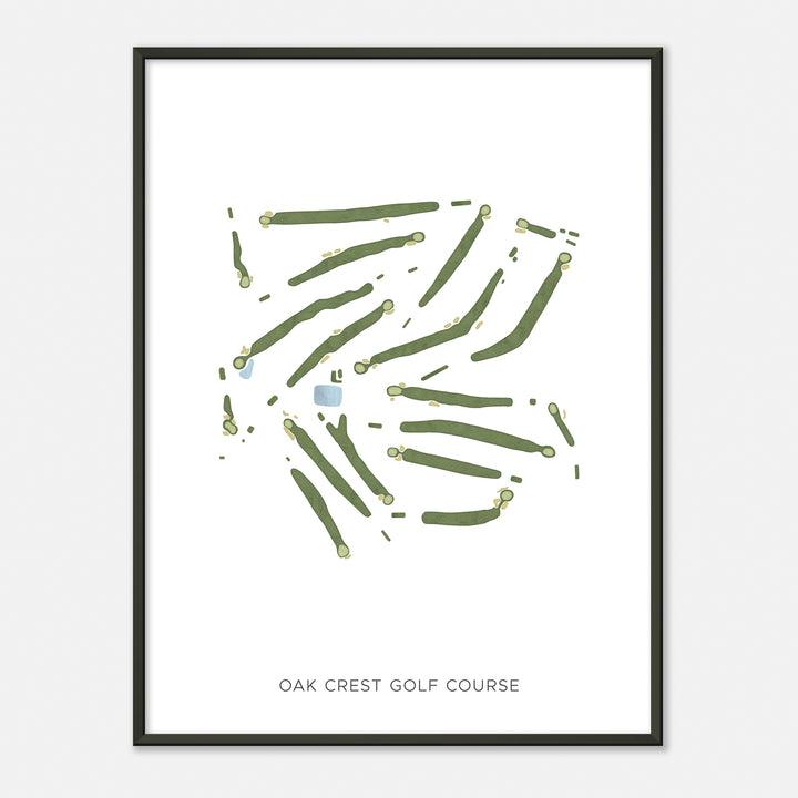 Print of Oak Crest Golf Course Modern Map