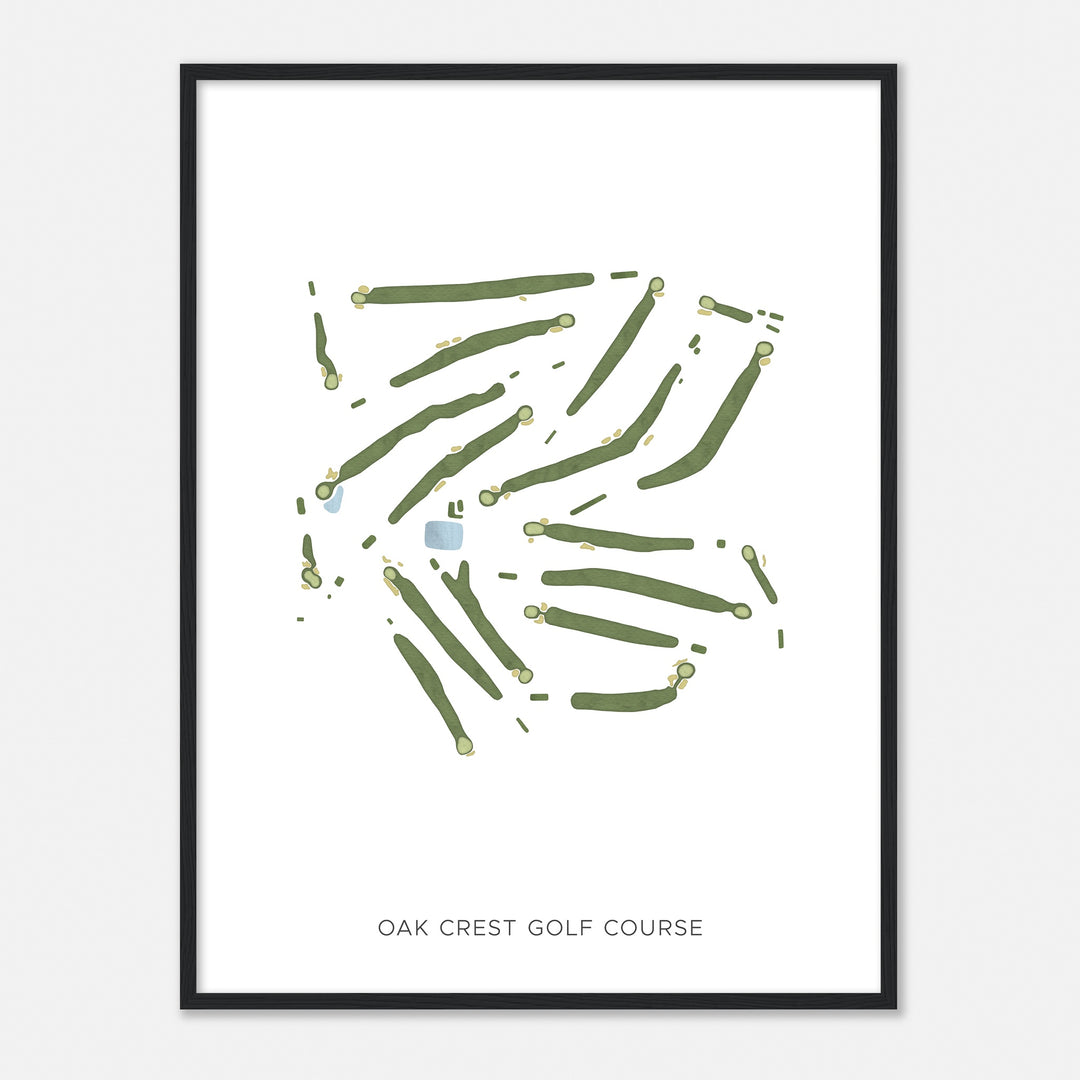 Print of Oak Crest Golf Course Modern Map