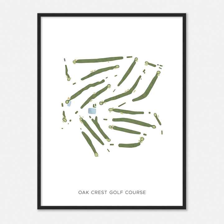 Print of Oak Crest Golf Course Modern Map