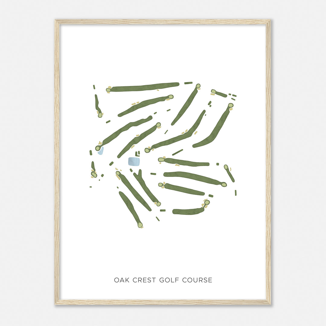 Print of Oak Crest Golf Course Modern Map