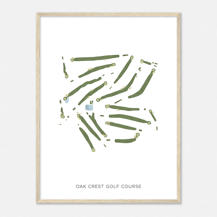 Print of Oak Crest Golf Course Modern Map