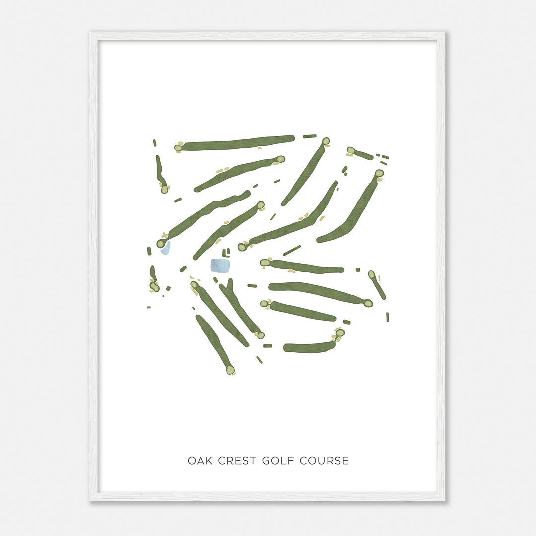 Print of Oak Crest Golf Course Modern Map