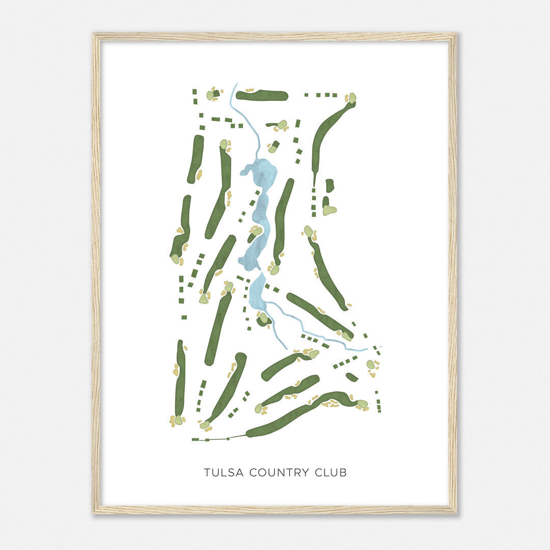 Print of Tulsa Country Club Modern Map