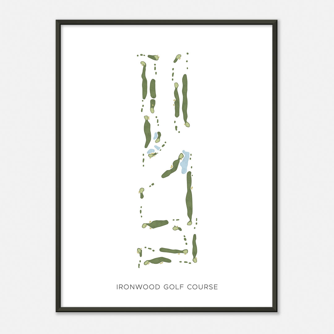 Print of Ironwood Golf Course Modern Map