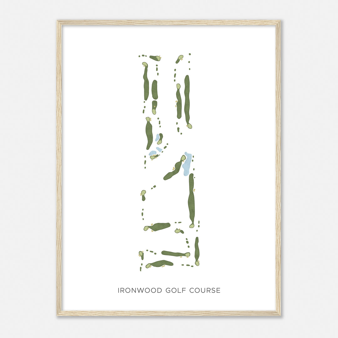 Print of Ironwood Golf Course Modern Map