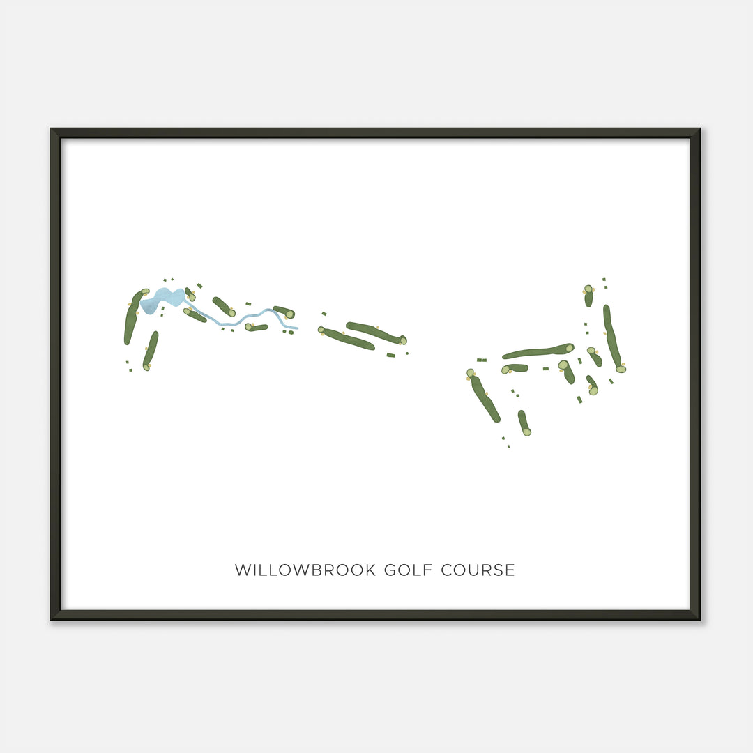 Print of Willowbrook Golf Course Modern Map